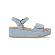 Blauwe Casual Platte Sandalen Vrouwen Remonte , Blue , Dames