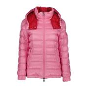 Korte gewatteerde jas met capuchon Moncler , Pink , Dames