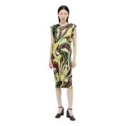 Grafische Geplooide Midi Jurk Issey Miyake , Multicolor , Dames