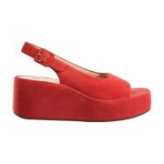 Rode Platte Sandalen Loulou Koralle Högl , Red , Dames