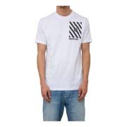 Regenboog Strepen Ronde Hals T-shirt Philipp Plein , White , Heren