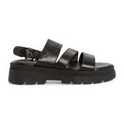 Zwarte Casual Platte Sandalen Vrouwen s.Oliver , Black , Dames