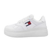 Retro Basket Flat Sneakers Tommy Jeans , White , Dames