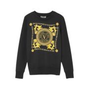 V-Emblem Chain Sweatshirt Versace Jeans Couture , Black , Dames