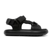Zwarte platte sandalen voor vrouwen Camper , Black , Dames