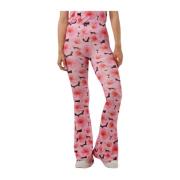 Flared Peony Broek in Roze Catwalk Junkie , Pink , Dames