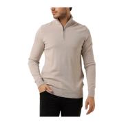 Heren Beige Half Zip Sweater Saint Steve , Beige , Heren