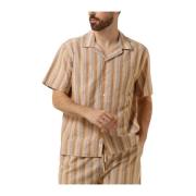 Heren Otter Seersucker Shirt Forét , Brown , Heren