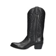 Zwarte Vlam Gestikte Cowboy Laarzen Sendra , Black , Dames