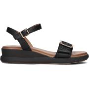 Zwarte Leren Geweven Sandalen Lina Locchi , Black , Dames