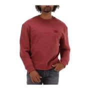 Shrunken Badge Crew Neck Sweater Calvin Klein , Red , Heren