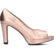 Rosé Goud Metallic Peep Toe Pumps Lina Locchi , Yellow , Dames