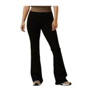 Hoge Taille Flared Broek Minus , Black , Dames