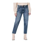 Malia Mom Jeans Blauw 7 For All Mankind , Blue , Dames