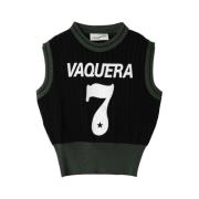 Zwart Gebreid Vest Vaquera , Black , Dames