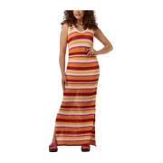 Alizee Crochette Stripe Maxi Jurk Colourful Rebel , Multicolor , Dames