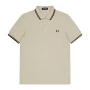 Warm Grey/Brick Polo Shirt Fred Perry , Gray , Heren