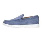 Blauwe Suède Loafers met Sportieve Look Giorgio , Blue , Heren