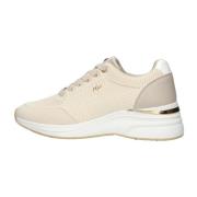 Lage Beige Textiel Sneakers Dames Mexx , Beige , Dames