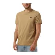 Heren Polo & T-shirts Ringer Tee Fred Perry , Brown , Heren