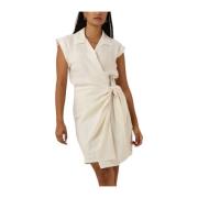 Linnen Mouwloze Wrap Jurk Tommy Hilfiger , White , Dames