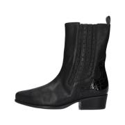 Westerse Stijl Leren Enkellaarzen Gabor , Black , Dames