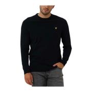 Crew Neck Cotton Merino Jumper Lyle & Scott , Blue , Heren