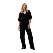 Linnen Jumpsuit Zwart Selected Femme , Black , Dames