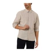 Beige Linnen Casual Shirt Selected Homme , Beige , Heren