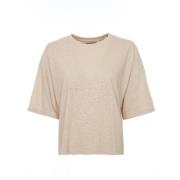 Casual T-shirt met Oversized Schouders Drykorn , Beige , Dames