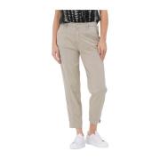 Soft-ten Geweven Broek in Zand Simple , Beige , Dames