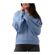 Blauwe Raglan V Sweatshirt Trendy Stijl Moss Copenhagen , Blue , Dames