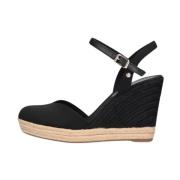 Zwarte Gesloten Teen Hoge Sleehak Espadrille Sandaal Tommy Hilfiger , ...