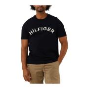 Heren Polo T-shirts Arched Tee Tommy Hilfiger , Blue , Heren
