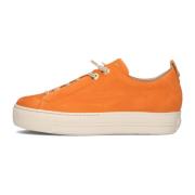 Oranje Slip-On Sneaker met Plateauzool Paul Green , Orange , Dames