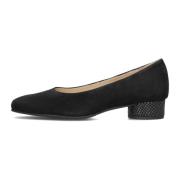 Zwarte Suède Pump Model 302623 Hassia , Black , Dames