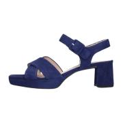 Blauwe Suède Kruisband Sandalen Gabor , Blue , Dames