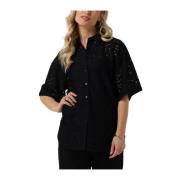 Oversize Lace Shirt Selected Femme , Black , Dames