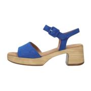 Blauwe Suède Sandalen met Blokhak Gabor , Blue , Dames