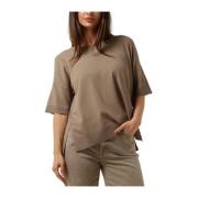 Bruine Basic T-shirt O-hals Selected Femme , Brown , Dames