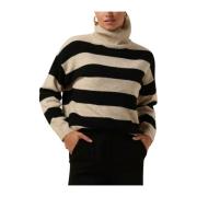 Rollneck Gebreide Pullover in Beige Object , Multicolor , Dames