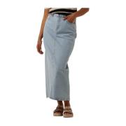 Dames Rokken Objellen Mw Long Denim Skirt Object , Blue , Dames