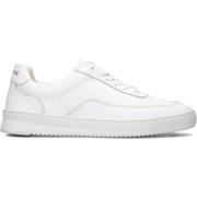 Witte Leren Lage Sneakers Filling Pieces , White , Heren