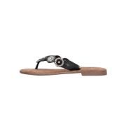 Zwarte Kralen Cirkel Sandalen Lazamani , Black , Dames