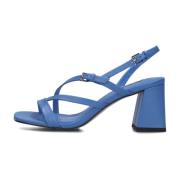 Blauwe Sandaal met Vierkante Neusbandjes Bibi Lou , Blue , Dames
