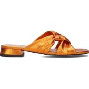 Oranje Leren Gevlochten Slippers Lina Locchi , Orange , Dames