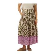 Groene Midi Rok Gabe Stijl Amaya Amsterdam , Multicolor , Dames