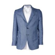 Klassieke Houndstooth Jas Loro Piana , Blue , Heren