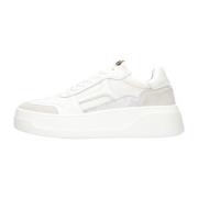 Witte Leren Lage Sneakers 72118 Red Rag , White , Dames