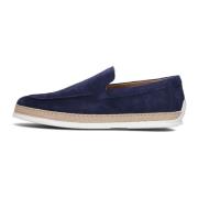 Blauwe Suède Loafers met Beige Zool Giorgio , Blue , Heren